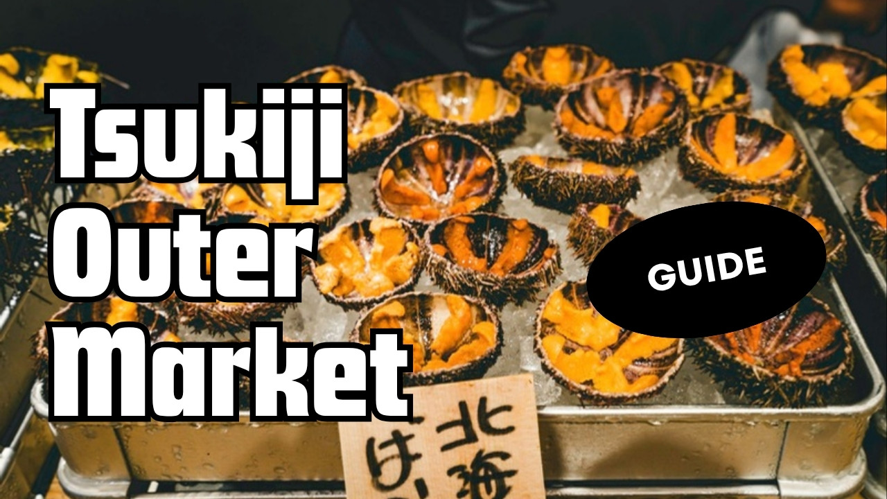 Fresh sea urchin uni on display at Tsukiji Outer Market Tokyo