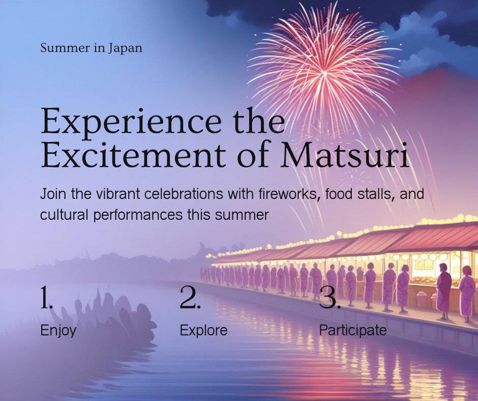 Japan summer festival fireworks over river with yukata crowd matsuri 2026